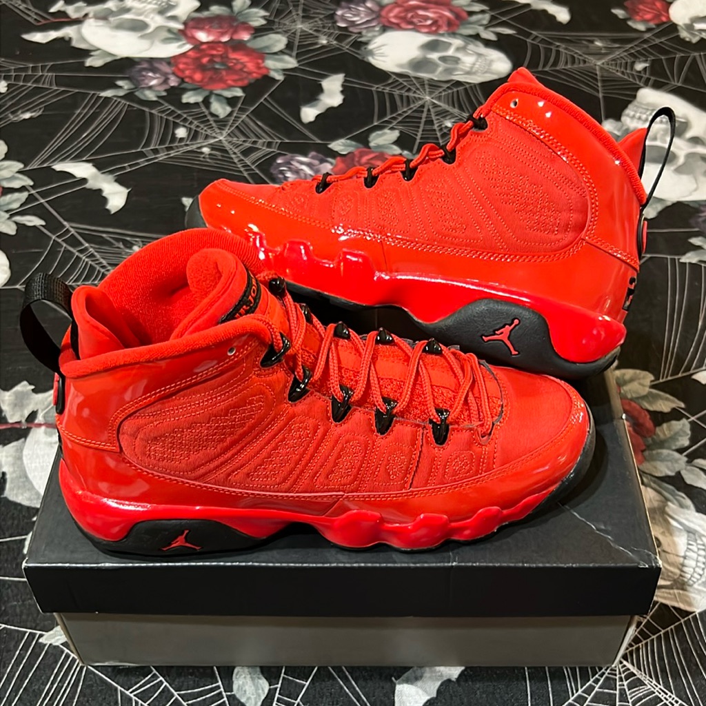 Ds 2022 Nike Air Jordan 9 Retro (Gs) Chili Red/Black Size 7y Sneakers Shoes Rare